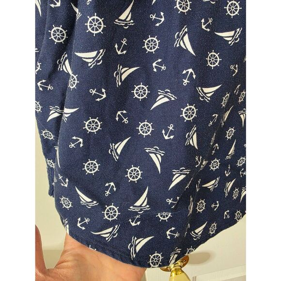 Ralph Lauren sail boat print classic fit short sleeve button up shirt size XXL N - Picture 2 of 9